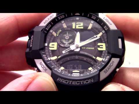 Видео: Часы Casio G-SHOCK GA-1000-1B [GA-1000-1BER] - Инструкция, как настроить от PresidentWatches.Ru