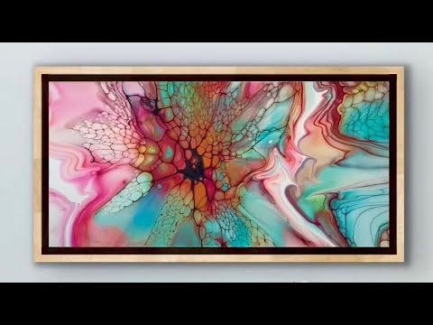 Видео: 76. Эффект акварели с техникой тройного цветения в технике флюид-арт