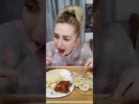 Видео: Мукбанг пюре,стейк , салат рецепт 