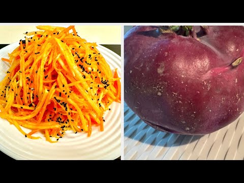 Видео: Пряный салат из кольраби и моркови!