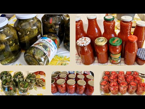 Видео: 👌Как вам такие заготовки?-томатный соус,    маринованные огурцы и помидоры резаные на зиму.