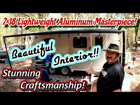Видео: Переделанный лёгкий алюминиевый грузовой прицеп 7×18. Великолепная отделка деревом внутри!