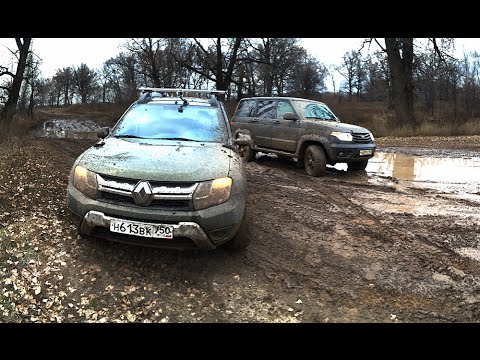 Видео: Тест-драйв Renault Duster против UAZ Patriot в грязи!