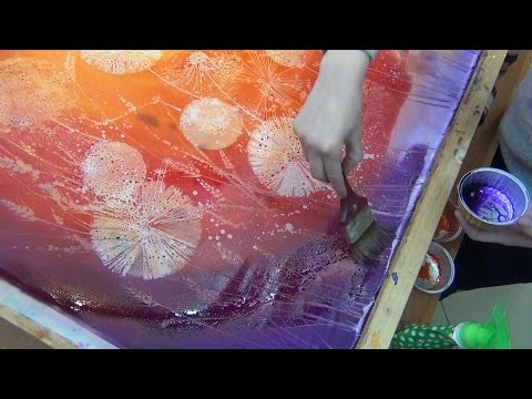 Видео: Новые одуванчики. Горячий батик. Wax painting on silk