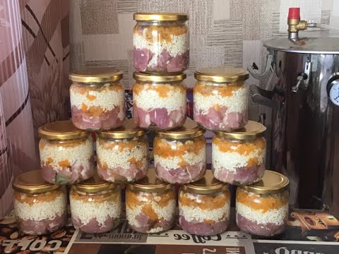 Видео: Готовить просто, кушать вкусно. Рисовая каша с мясом в автоклаве.