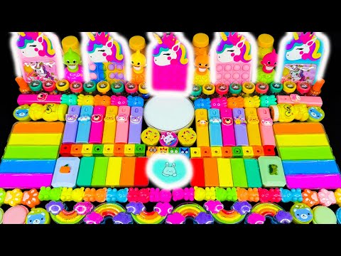 Видео: ASMR слайм 🌈 DIY Радужный слайм-единорог из глины, макияжа и блёсток | Смешивание слизи