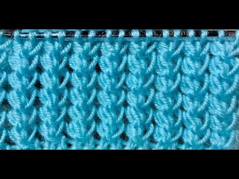 Видео: Узоры спицами. Ажурный (объемный) колос.