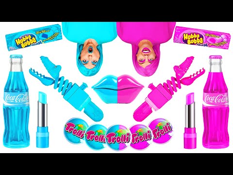 Видео: Розовая Еда vs Голубая Еда Челлендж | Съедобная Битва от AZaZa Challenge