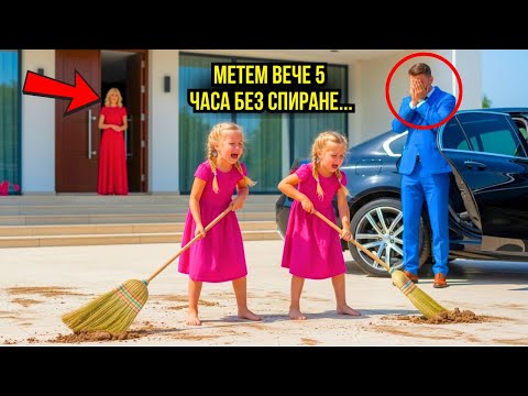 Видео: Близнаците на милионера бяха принудени от мащехата да метат тротоара — докато той не се появи...