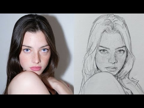 Видео: Нарисовать красивую девушку легко: руководство для начинающих по рисованию лица 🌟