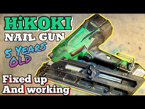 Видео: Поиск и устранение неисправностей и ремонт гвоздезабивного пистолета Hikoki NR1890DC с мигающим о...