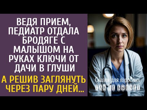 Видео: Ведя прием, педиатр отдала бродяге с малышом на руках ключи от дачи в глуши… А приехав через 2 дня…
