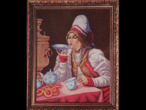 Видео: Как я вышиваю бисером на станке."За чаем" от Золотых ручек.