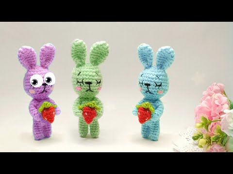 Видео: Легко и просто !🍓Как вязать Бирюзового Зайчонка крючком🍓Клубника амигуруми