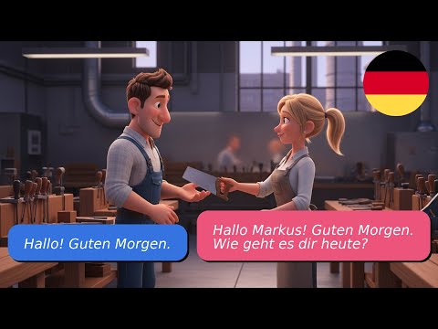 Видео: Учите немецкий язык: в мастерской – Простые диалоги для начинающих (A1-A2)