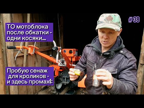 Видео: ТО дизельного мотоблока после обкатки - одни косяки... Пробую сенаж для кроликов - и здесь промах(:
