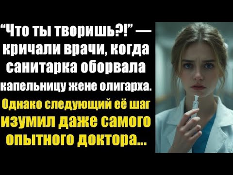 Видео: "Что ты творишь!" — кричали врачи, когда санитарка оборвала капельницу жене олигарха. Однако