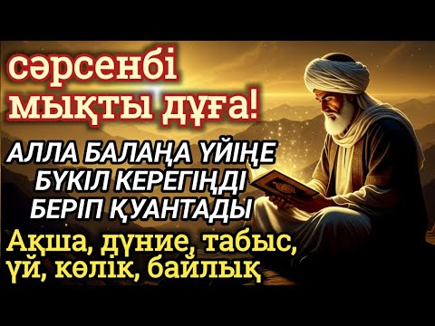 Видео: 🕌 Тыңда Өте күшті дұға сәрсенбі - Алла бір күнде ойламаған ақша байлық жібереді, ризығың көбейеді 🤲