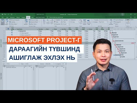 Видео: Төслийн менежментийн Microsoft Project программыг дараагийн түвшинд ашиглаж эхлэх нь