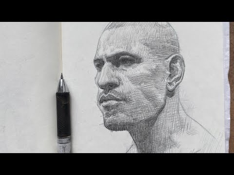 Видео: 🔴 Как я рисую портрет линиями (техника графита) — живая демонстрация