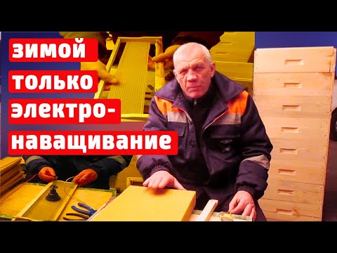 Видео: Электронаващивание рамок Порезка вощины для 145-й рамки.  Зимние работы пчеловода