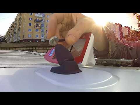 Видео: Дорогая китайская антенна акулий плавник  установка  в микроавтобус Nissan Primastar