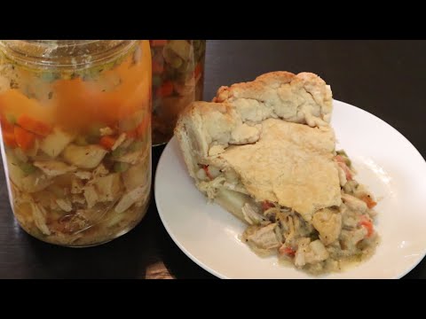 Видео: Домашняя консервированная основа для куриного пирога в горшочке ~ Безопасный рецепт для консервир...
