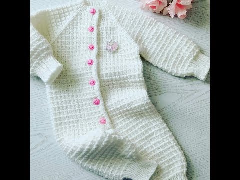 Видео: Детский комбинезон спицами.Реглан сверху.Мастер класс.Часть 1