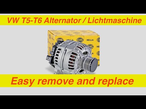 Видео: Как снять генератор / генератор света на VW T5 - T6