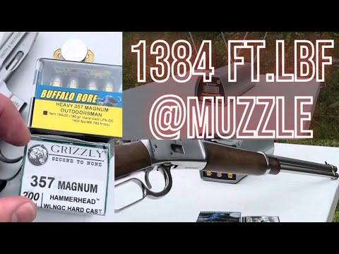 Видео: Buffalo Bore Outdoorsman 180 gr v Grizzly Hammerhead 200 gr 357 Magnum, фут. 3-дюймовый ствол S&W...