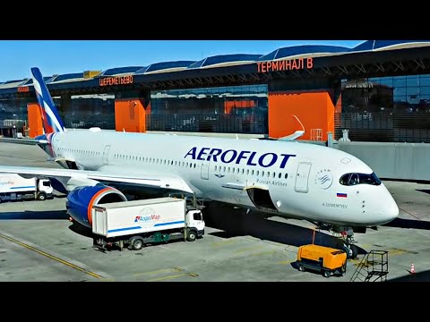 Видео: Полет на Airbus A350-900 Москва-Питер Аэрофлот. Шереметьево-Пулково. А350 4K UHD