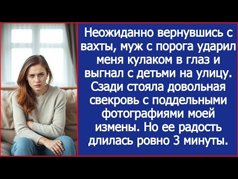 Видео: Вернувшись с вахты, муж с порога ударил меня кулаком в глаз и выгнал с детьми на улицу.