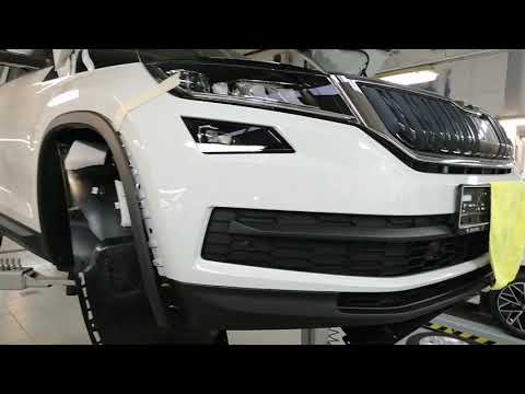 Видео: Skoda KODIAQ установка защитной сетки в передний бампер.