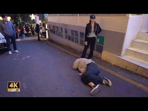 Видео: ［Hongdae 4K］Seoul Night Walk!! ~ Улица клуба Хондэ словно высасывает из нас энергию ~~ !!