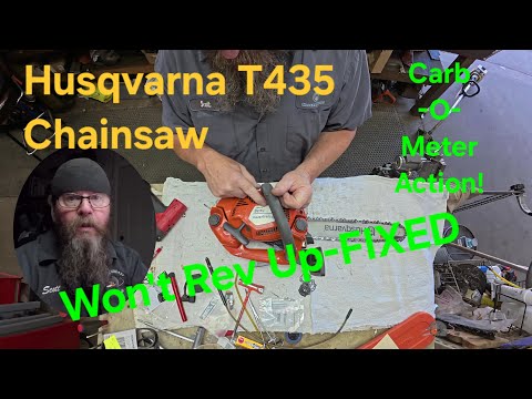 Видео: Бензопила Husqvarna T435 не набирает обороты — РЕШЕНО!