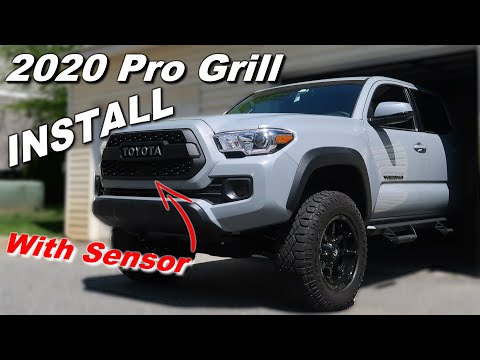Видео: Установка решетки радиатора TRD Pro Grill на внедорожник Tacoma 2020 года (с датчиком)