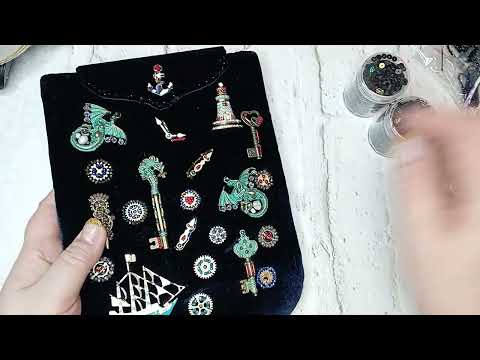 Видео: Сумочка из синего бархата. Морская тема.