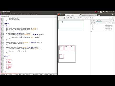 Видео: Работа с event dataTransfer в JavaScript