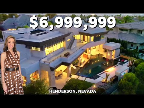 Видео: Экскурсия по ультрасовременному роскошному поместью в охраняемом районе Seven Hills / на Лас-Вега...
