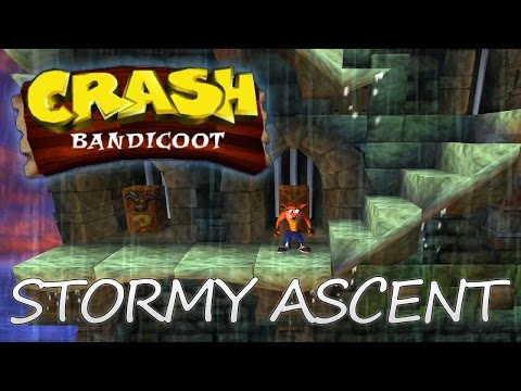 Видео: Crash Bandicoot (PS) - Stormy Ascent - Удаленный уровень из игры
