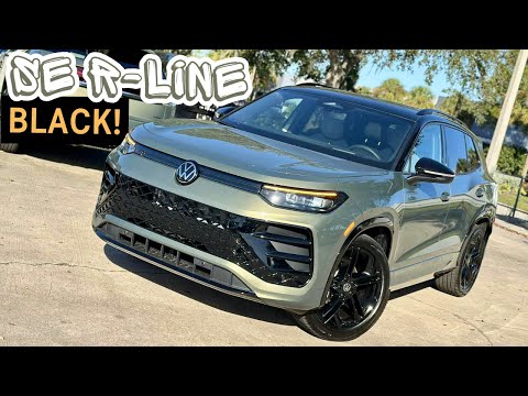 Видео: VW Tiguan SE R-Line 2025 года выпуска в черном цвете с черными дисками — самая крутая комплектаци...