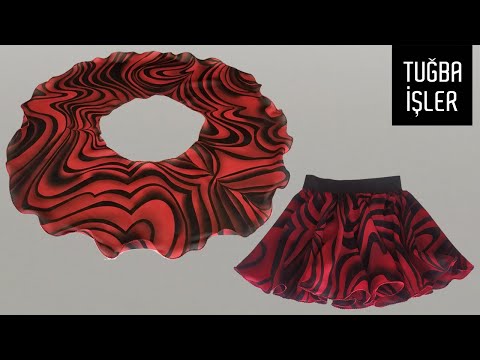 Видео: Крой и пошив расклешенной юбки солнце | Tuğba İşler