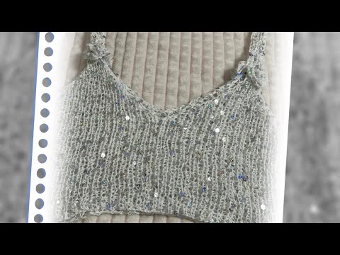 Видео: Коротенький топ с пайетками .