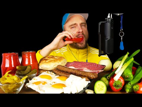 Видео: Балканский завтрак АСМР 🍞🍳🍅🌭