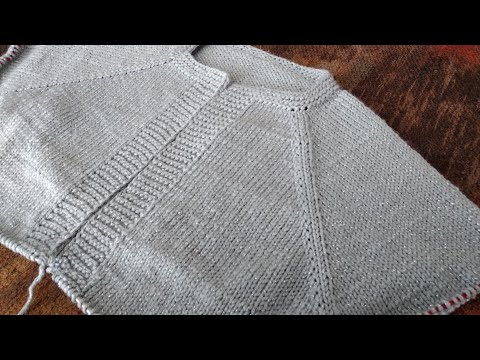 Видео: Простое изготовление кардигана больших размеров, начиная с воротника, часть 1 (средний уровень)