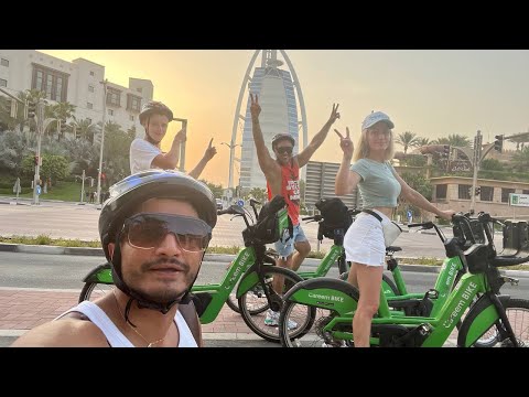 Видео: Ночное купание . На великах : Marina - Kite beach - Burj Khalifa .