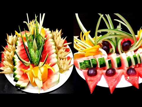 Видео: 🍎Красивая Фруктовая Нарезка на праздничный стол.  Фруктовая тарелка на новый год