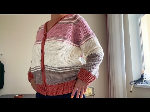 Видео: Моя новая любовь❤️❤️❤️ Осваиваю плечевые изделия тунисским крючком😍 #кофтакрючком #тунисскоевязание