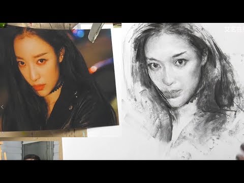 Видео: Научись рисовать красивую девушку углем