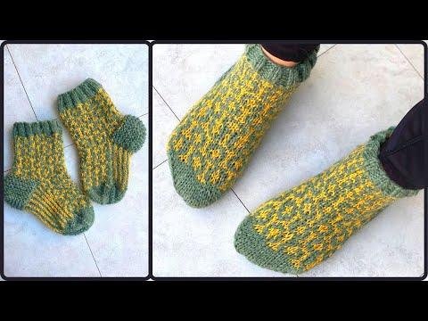 Видео: Легкий жаккард для начинащих #knittingtutorialforbeginners #knittingsocks #вязаныеноски